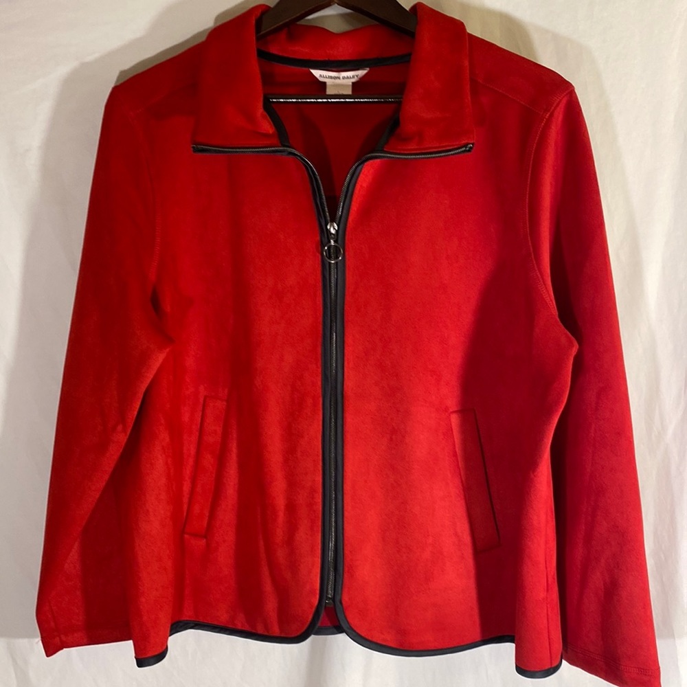 Woman’s zip up coat size L by Allison Daley